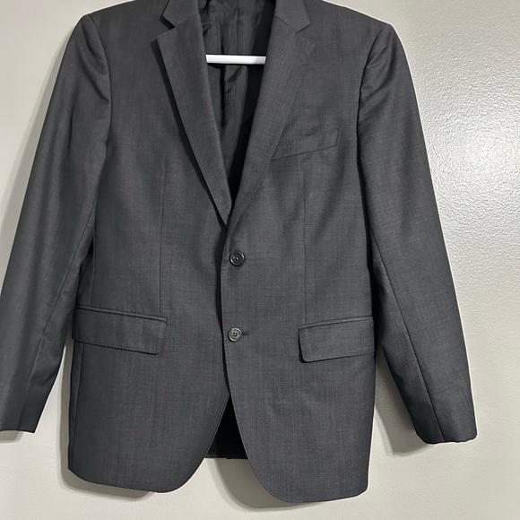 Hugo Boss 100% virgin wool men’s suit jacket size 38S 2button dark gray - Picture 14 of 16